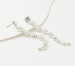 Joan Rivers Silvertone Red Carpet Crystal Clear Linear Drop Earrings