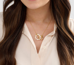 Honora Sterling Silver Goldclad Diamond Cut Forzatina Chain & Cultured Pearls Necklace