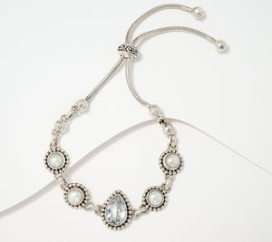 Artisan Crafted by R. Manse SS Gem & Cultured Pearl Bracelet