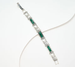 Or Paz Sterling Silver Organic Leaves Malachite Line Bracelet, Large