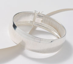 UltraFine 950 Silver Polished Bold Omega Bracelet, Avg