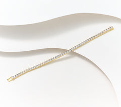 Fire Light Lab Grown Diamond 14K Gold Clad Sterling Silver Tennis Bracelet Large