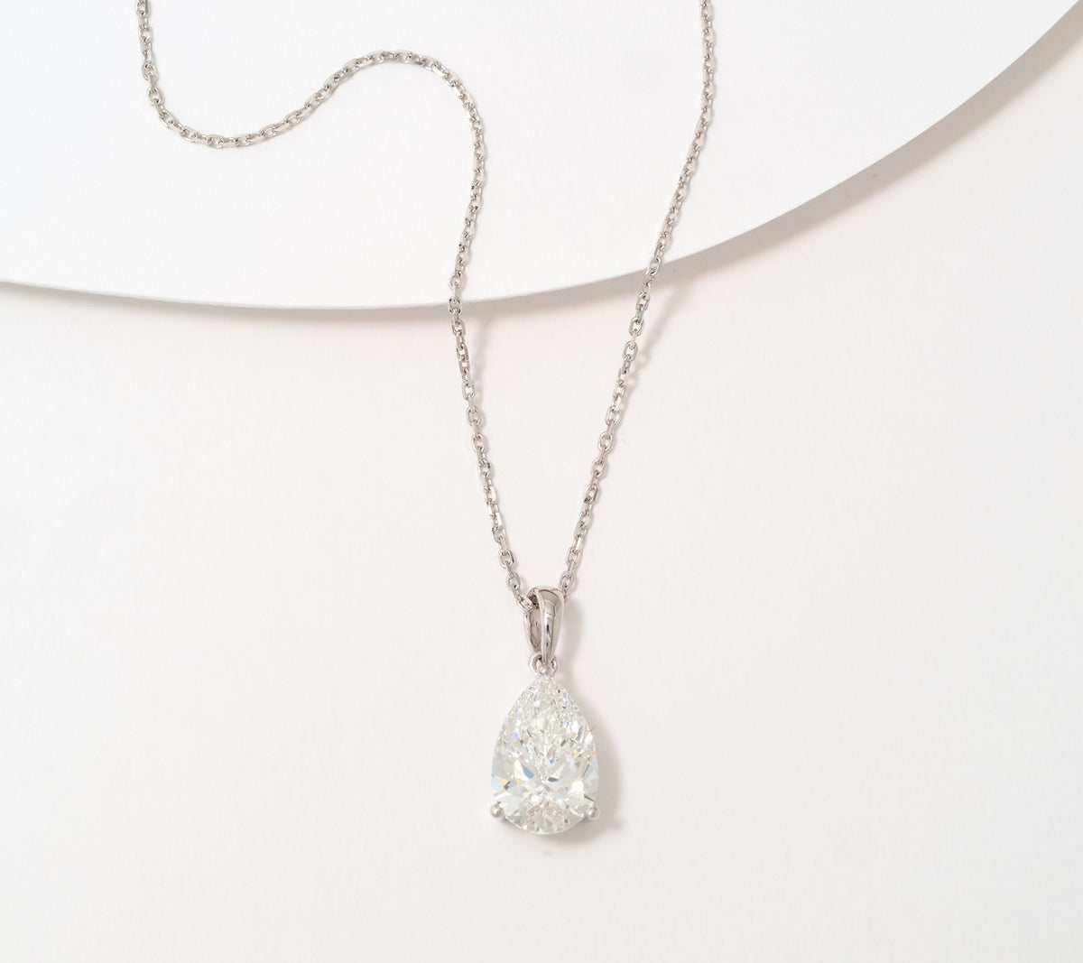 Fire Light Lab Grown Diamond 2cttw Pear 18" Necklace, 14K