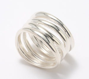 UltraFine 950 Silver Polished Multistrand Ring, Size 10