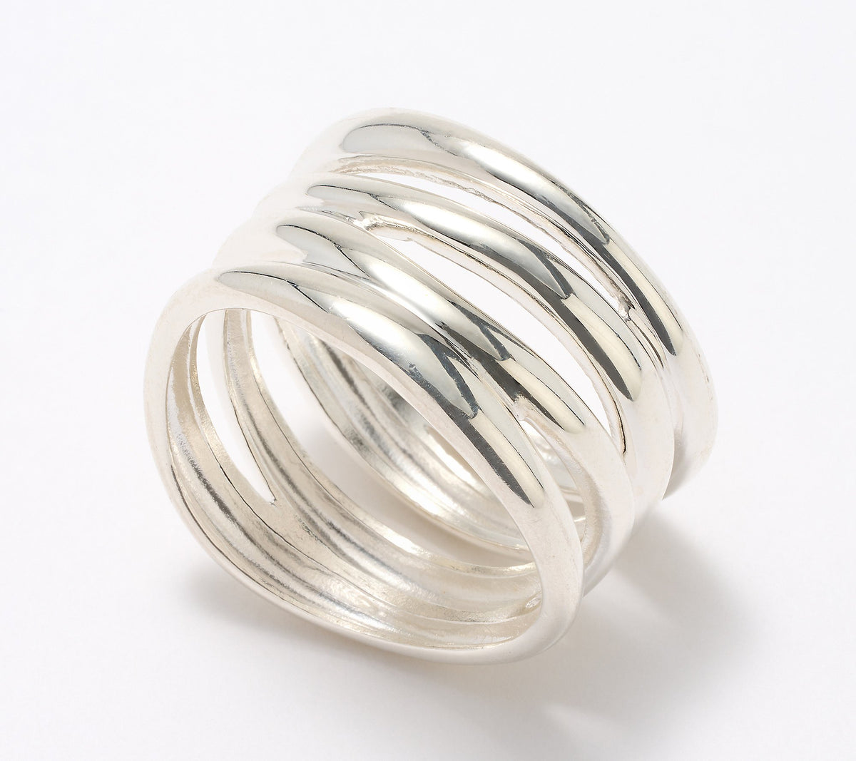 UltraFine 950 Silver Polished Multistrand Ring, Size 10