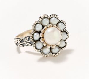 Artisan Crafted by Robert Manse Sterling Silver Cultured White Pearl Ring Size 6