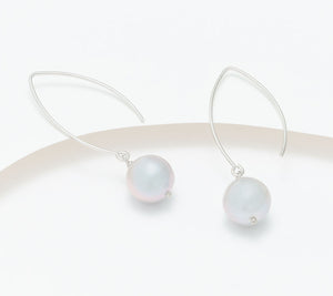 Honora Sterling Silver Cultured Pearl French Wire Drop Earrings, 1-3/4"