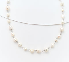 Honora White Cultured Pearl 18" Sterling Silver Necklace
