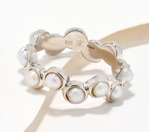 Honora Cultured Pearl Band Ring Sterling Silver Size 9