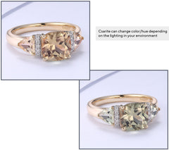 Vault Discoveries 3.20ct Csarite & Diamond Ring Size 10 14K Gold