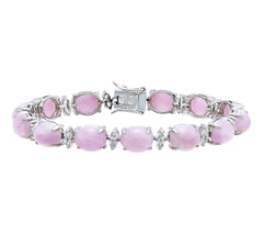 Affinity Gems Kunzite Cabochon Line Bracelet, Sterling Silver, 6-3/4"
