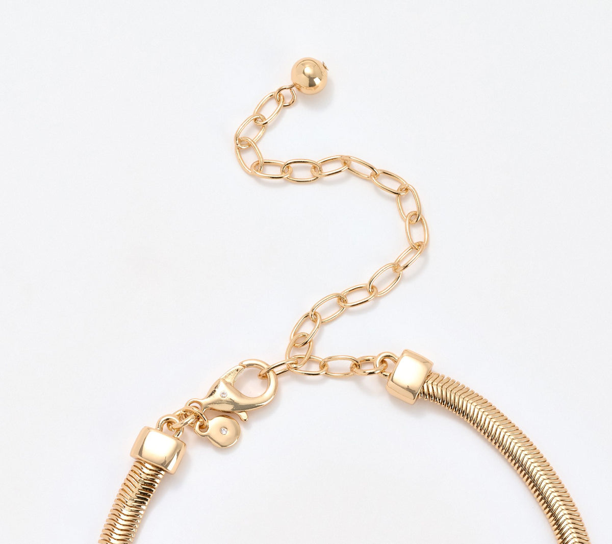 Susan Graver Goldtone White Crystal Multi Stone Drop Necklace, 18"