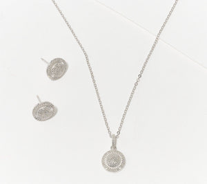 Affinity Diamonds 0.33cttw Stud & Necklace Set 925 Silver Boxed