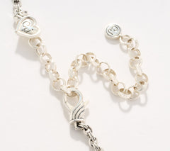 Christian James by Scott Grimes Sterling Silver Two-Tone Black Spinel Necklace, 18"