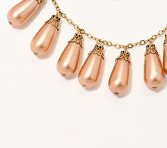 Isaac Mizrahi Live! Layered Champagne Faux Pearl Necklace, 16.5"