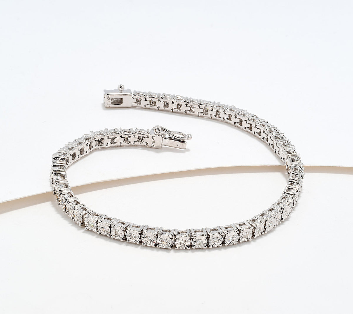 Fire Light Lab Grown Diamond 0.5 CTTW Tennis Bracelet Sterling Silver 7-1/4"