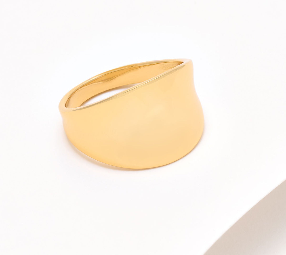 Silver Style Goldclad Concave Design Band Ring, Sterling Silver Size 10
