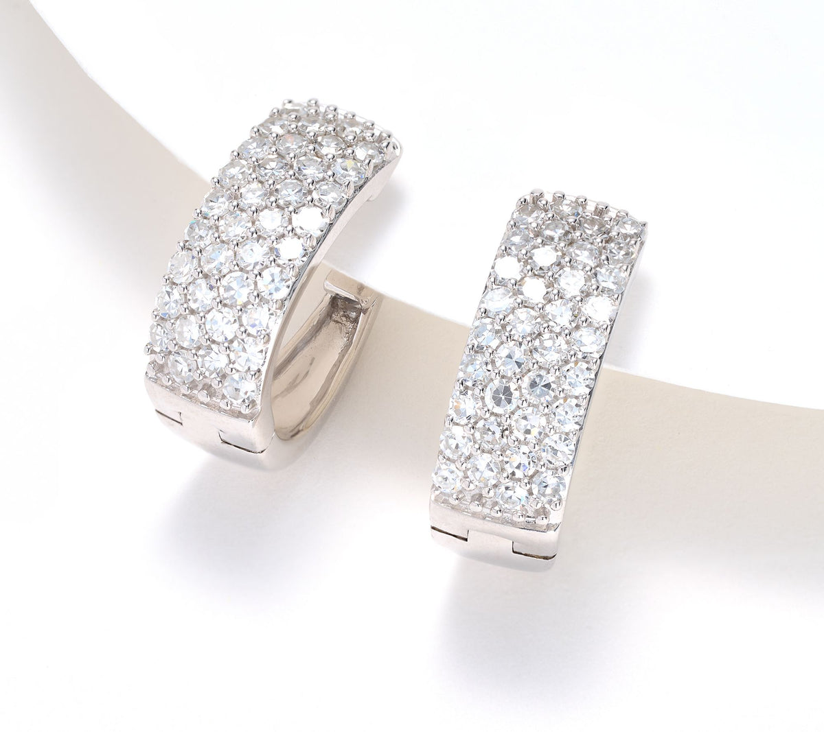 Fire Light Sterling Silver Lab-grown Diamond 1cttw Huggie Hoops Earrings