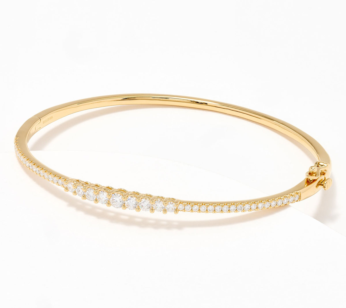 Fire Light Sterling Silver Goldclad Lab Grown Diamond 1 cttw Graduating Bangle, 7"