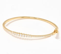 Fire Light Sterling Silver Goldclad Lab Grown Diamond 1 cttw Graduating Bangle, 7"
