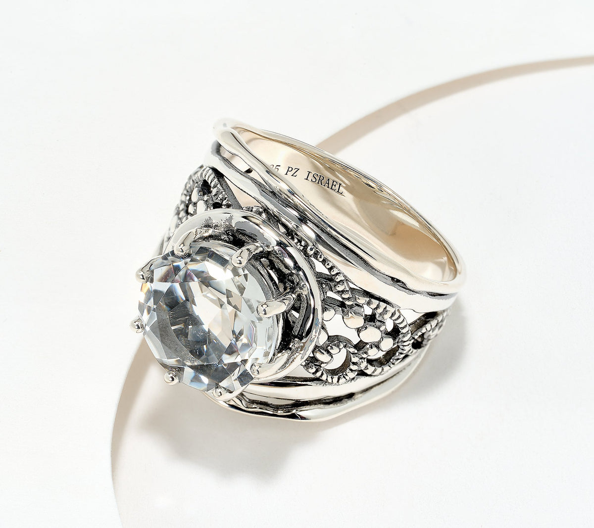 Or Paz Sterling Silver White Topaz Cocktail Ring, Size 5