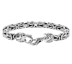 JAI Sterling Silver 6.2mm Byzantine Bracelet, 6-1/4"