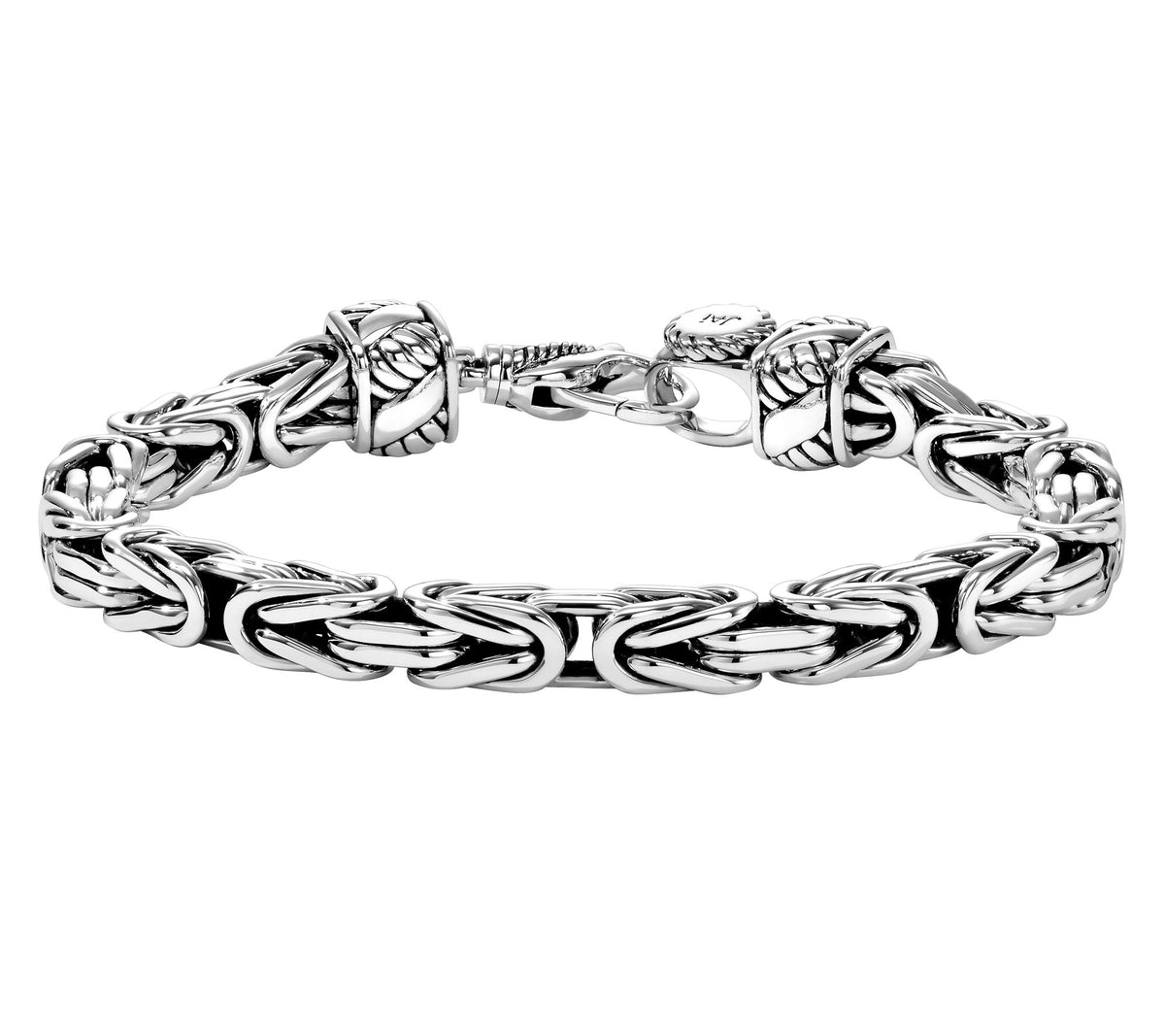 JAI Sterling Silver 6.2mm Byzantine Bracelet, 6-1/4"