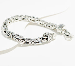 JAI Sterling Silver 6.2mm Byzantine Bracelet, 6-1/4"