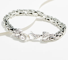 JAI Sterling Silver 6.2mm Byzantine Bracelet, 6-1/4"