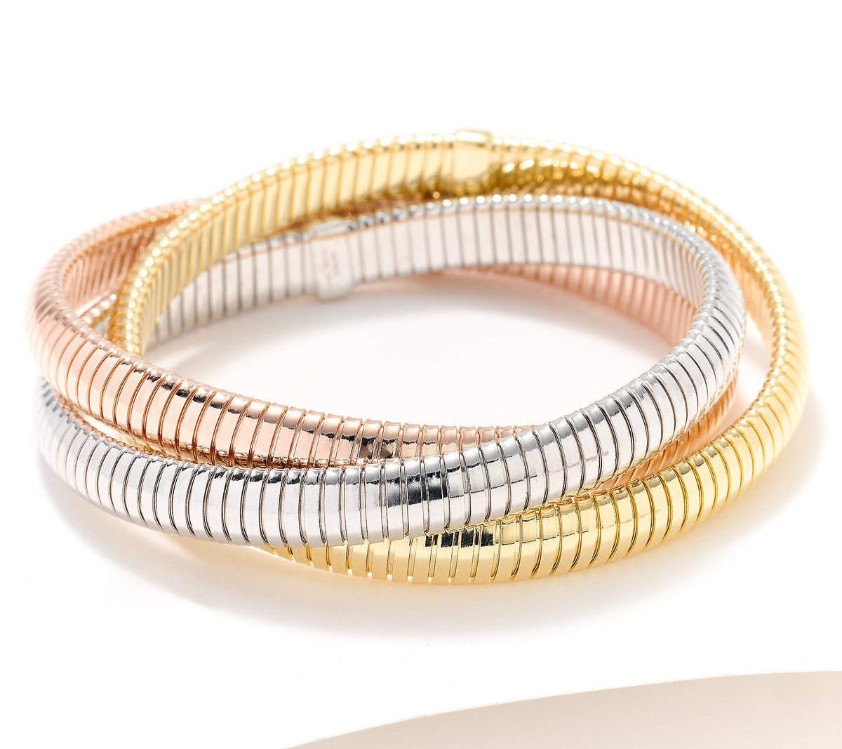 David Markstein Bronze Three Strand Slip On Bracelet Tri Tone, Average
