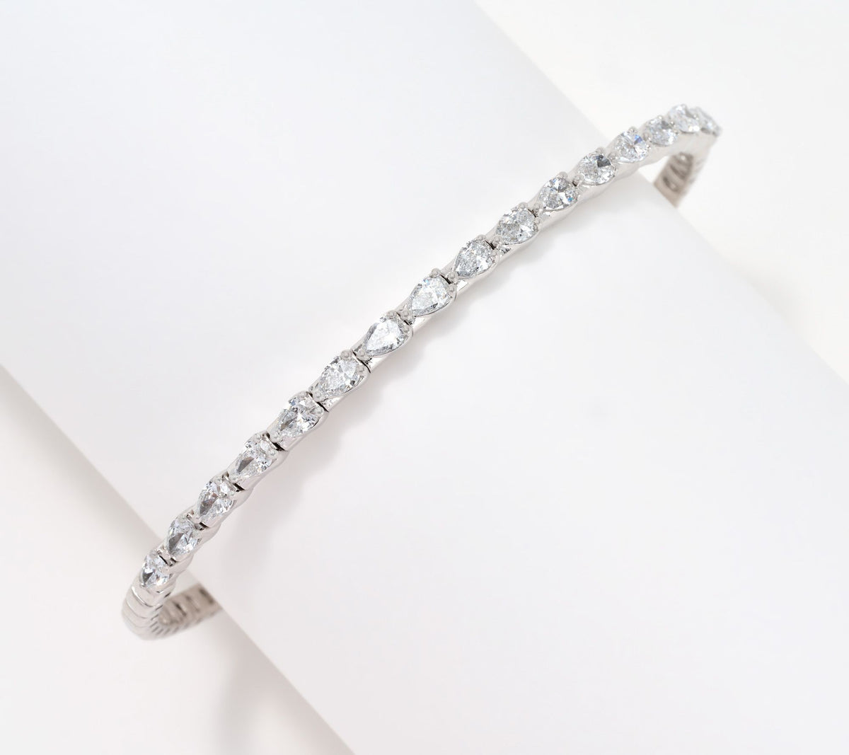 Fire Light Sterling Silver Lab Grown Diamond 2.00 cttw Bangle, 8"