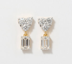Fire Light Lab Grown 1.25 cttw Emerald Cut Drop Earrings, Sterling Silver