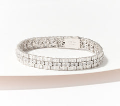 Fire Light  Sterling Silver Lab Grown Diamond 3cttw Bracelet, 7-1/4"
