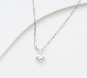 Fire Light Platinum Lab Grown Diamond 0.2cttw Pendant Necklace, 18"