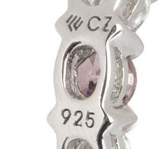 Epiphany Platinum Clad Diamonique Purple Huggie Hoop Earrings