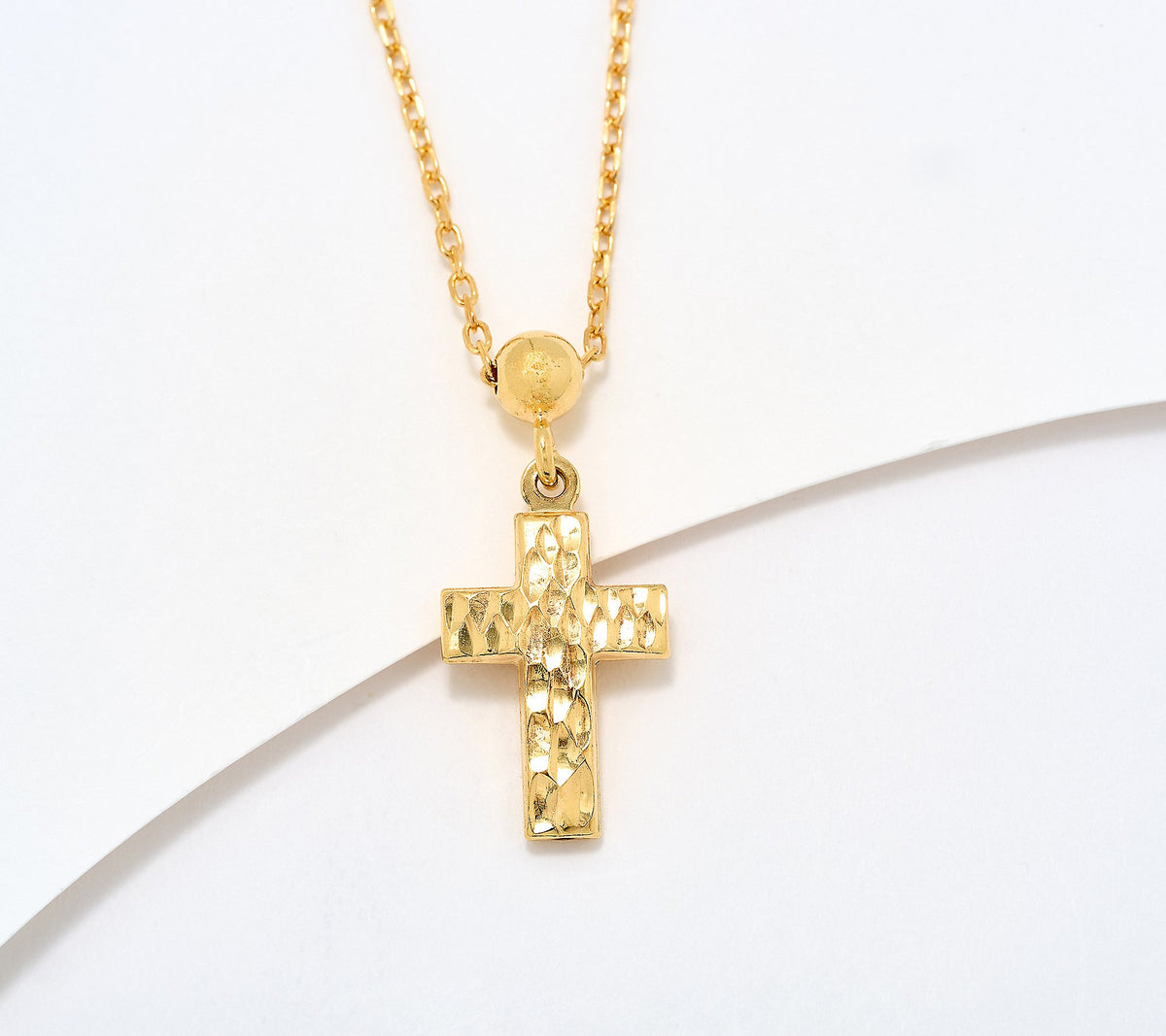 UltraFine 950 Silver Goldclad Reversible Cross Motif Necklace 18"