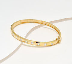 Fire Light 1.50ct Lab Grown Diamond Sterling Silver Round Bangle 7-1/4"