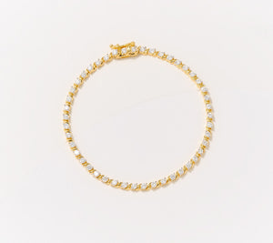 Fire Light Sterling Silver Goldclad Lab Diamond 2.00ct Tennis Bracelet, 6-3/4"