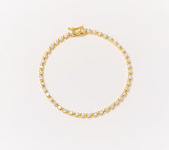 Fire Light Sterling Silver Goldclad Lab Diamond 2.00ct Tennis Bracelet, 6-3/4"