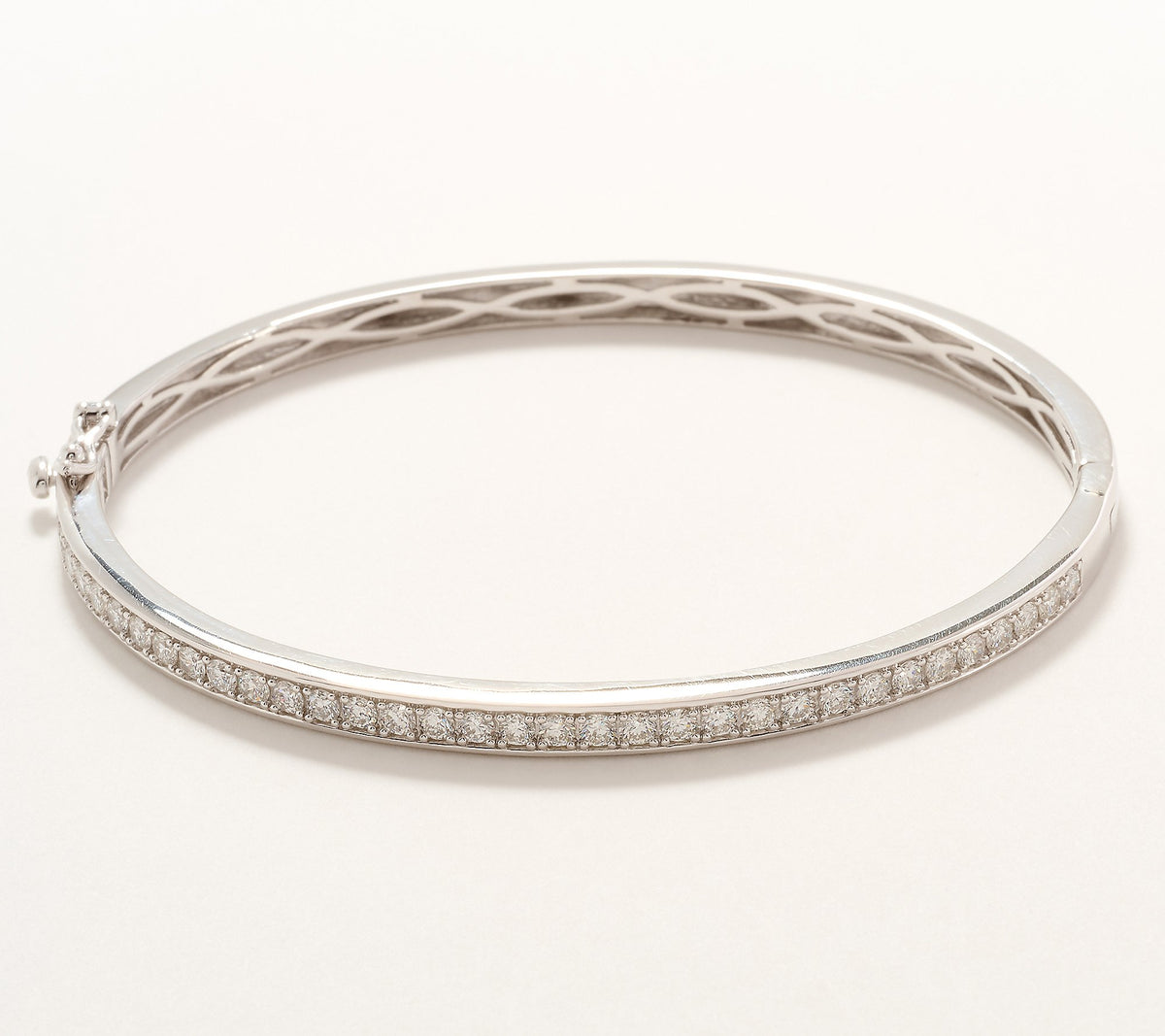 Fire Light Lab Grown Diamond 1.40ct Tennis Bangle, Sterling Silver, 7-1/4"