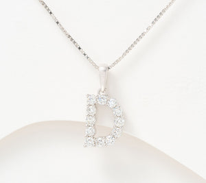 Fire Light Sterling Silver Lab Grown Diamond .4 cttw Initial "D" Necklace,