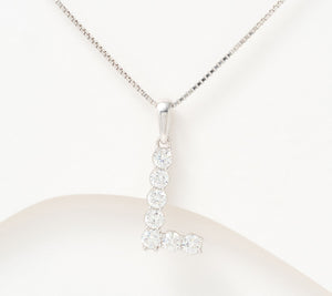 Fire Light Sterling Silver Lab Grown Diamond .4 cttw Initial "L" Necklace,