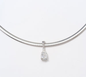 Fire Light Lab Grown Diamond 1.00 cttw Pear Omega Necklace