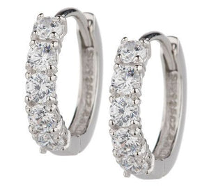 Epiphany Sterling Silver Platinum Clad Diamonqiue 1.00 ct tw Hoop Earrings
