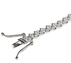 Epiphany Platinum Clad Diamonique Marquise Tennis Bracelet, 8"
