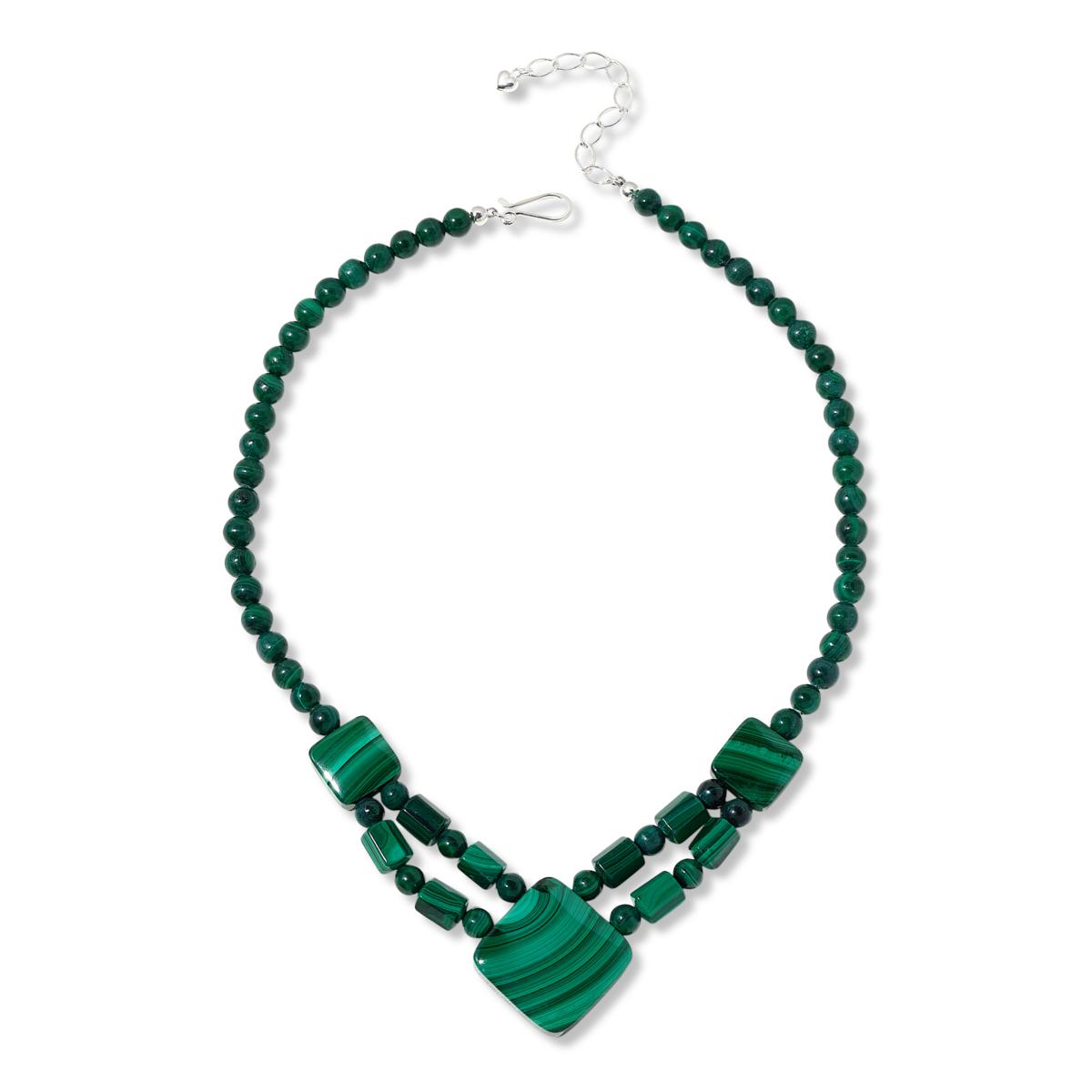 Jay King Sterling Silver Malachite Necklace,18"