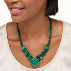 Jay King Sterling Silver Malachite Necklace,18"