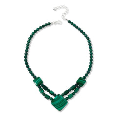 Jay King Sterling Silver Malachite Necklace,18"