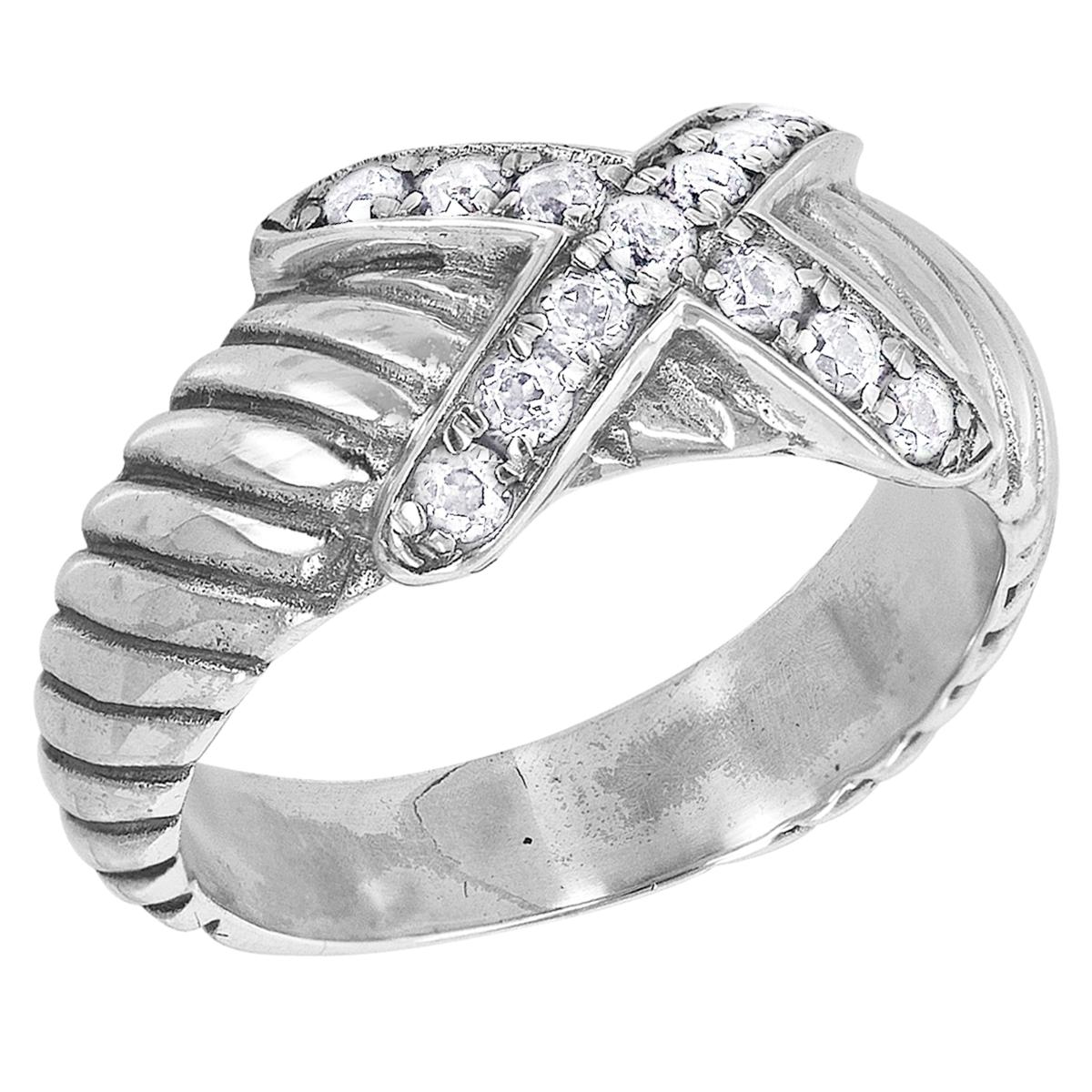 Bali RoManse Pav Zircon Gemstone XDesign Cable Ring, Size 6
