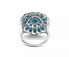Heritage Gems Sterling Silver Sleeping Beauty Turquoise "Signature" Ring, Size 8